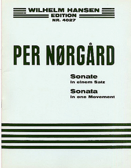 Per Norgard: Sonata In One Movement For Piano Op.6