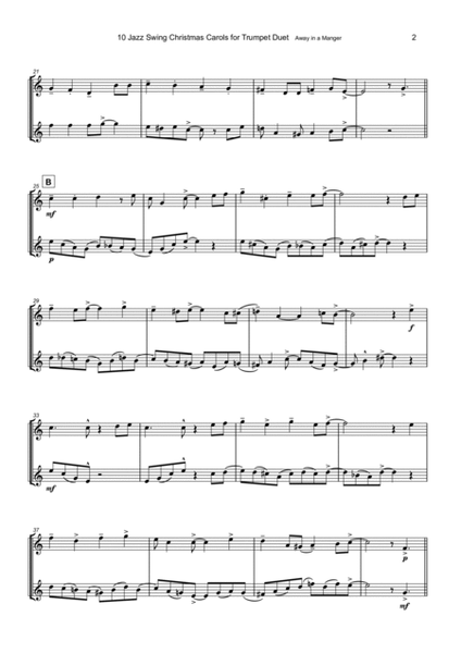 10 Jazz Swing Carols for Trumpet Duet by Various Trumpet Duet - Digital Sheet Music