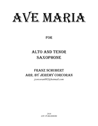 Book cover for Ave Maria for Alto and Tenor Saxophone