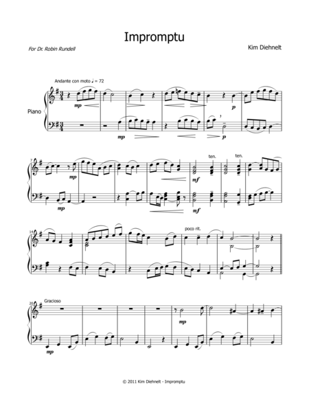 Diehnelt: Impromptu for solo piano image number null
