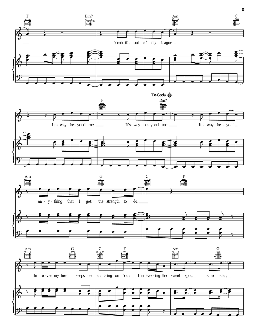 Beyond Me Beyond Me Piano, Vocal, Guitar scores gallery preview page 3