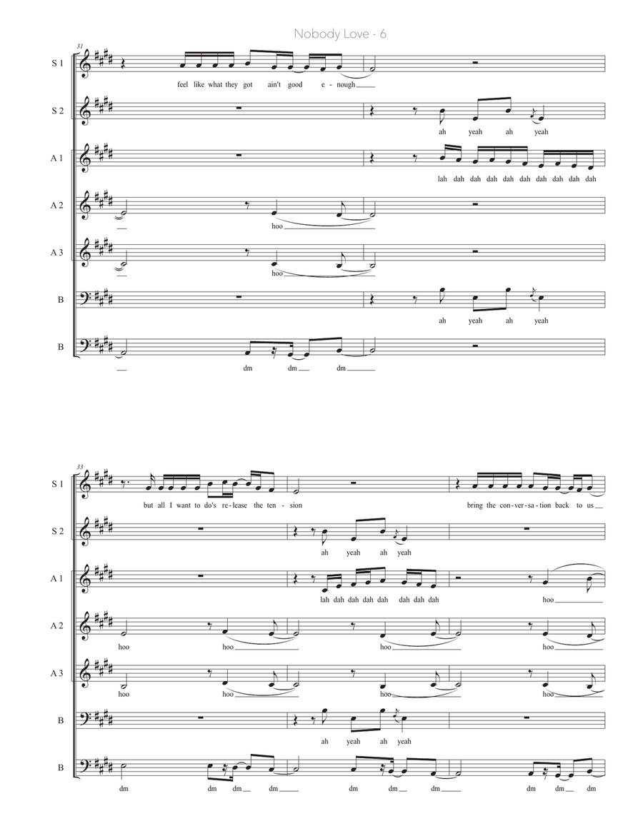 Nobody Love Divisi scores gallery preview page 6