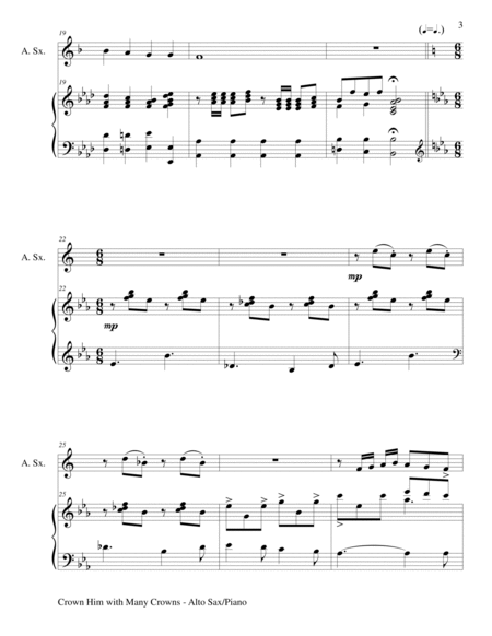CROWN HIM WITH MANY CROWNS (Duet – Alto Sax and Piano/Score and Parts) image number null