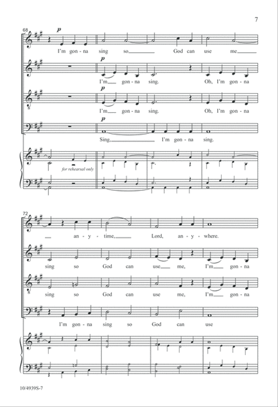 I'm Gonna Live So God Can Use Me 4-Part scores gallery preview page 7