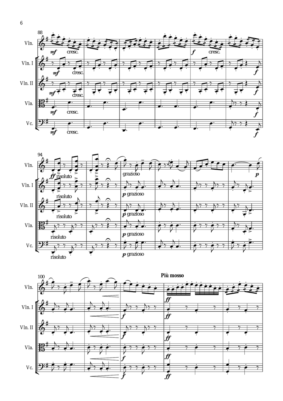 Seitz 3rd movement from Pupil (Student) Concerto No.3 in G major for Violin and Piano arranged for String Orchestra scores gallery preview page 6