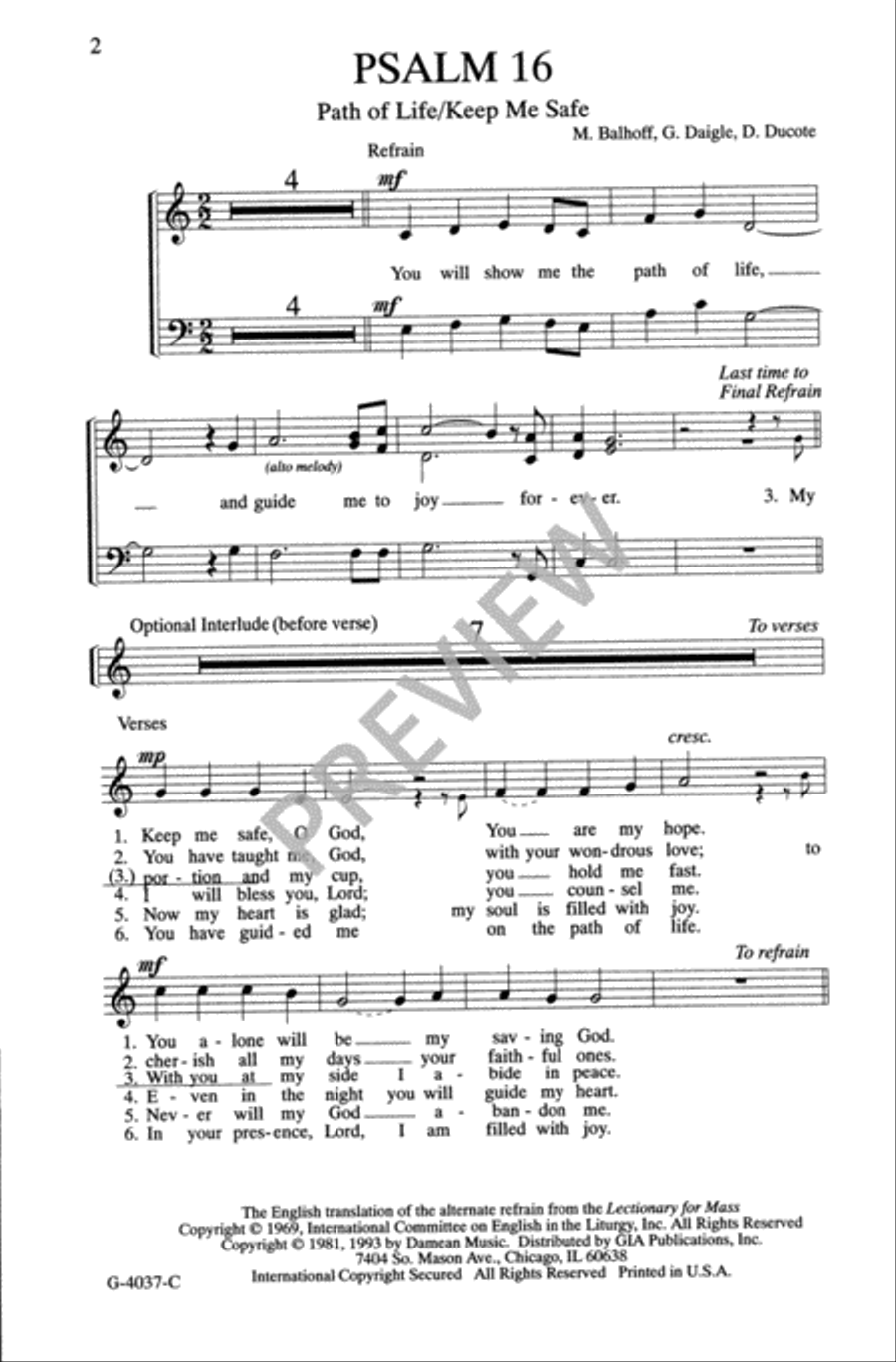 Psalms for the Church Year - Volume 6, Choral Refrains 4-Part scores gallery preview page 4
