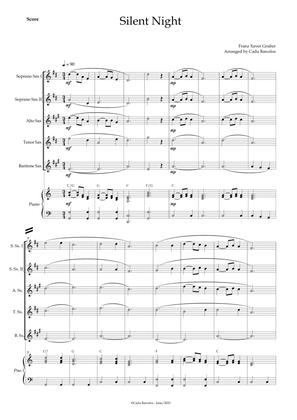 Silent night (Saxophone Quintet) Piano and chords