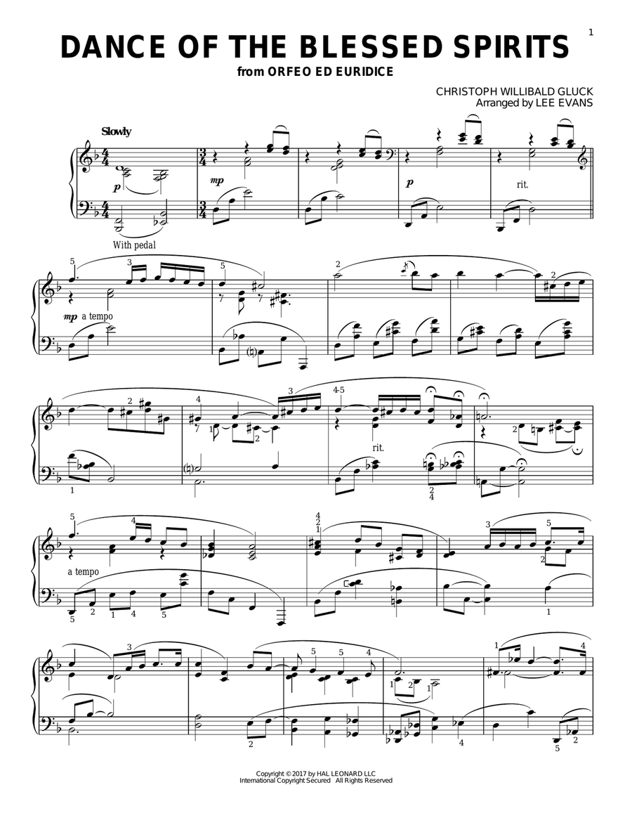 Dance Of The Spirits (arr. Lee Evans) Piano Solo scores gallery preview page 1
