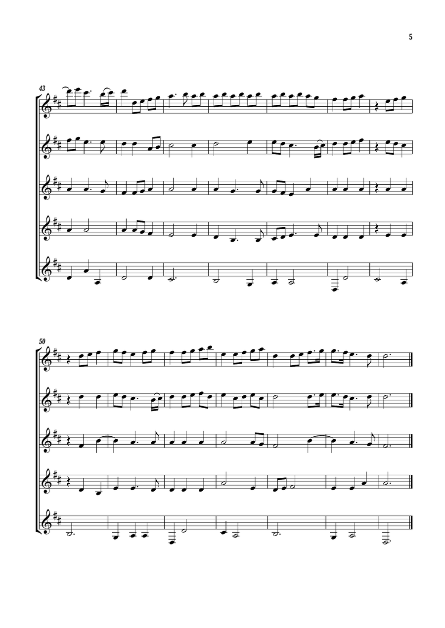 Chaconne des Scaramouches, Trivelins et Arlequins Guitar Ensemble scores gallery preview page 5