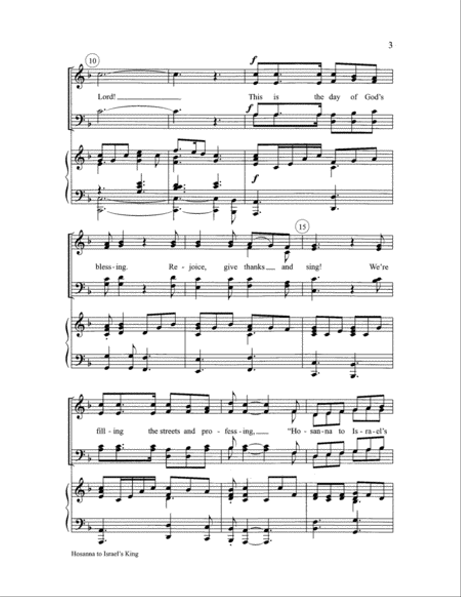 Hosanna to Israel's King 4-Part scores gallery preview page 3
