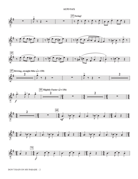 Don't Rain On My Parade (from Funny Girl) (arr. Mark Brymer) - Alto Sax