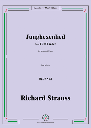 Book cover for Richard Strauss-Junghexenlied,in e minor,Op.39 No.2