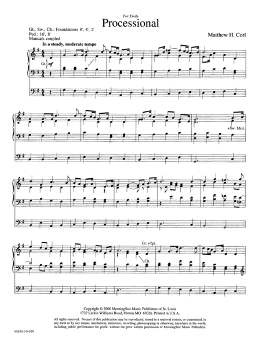 Processional and Joyous Recessional Organ scores gallery preview page 2