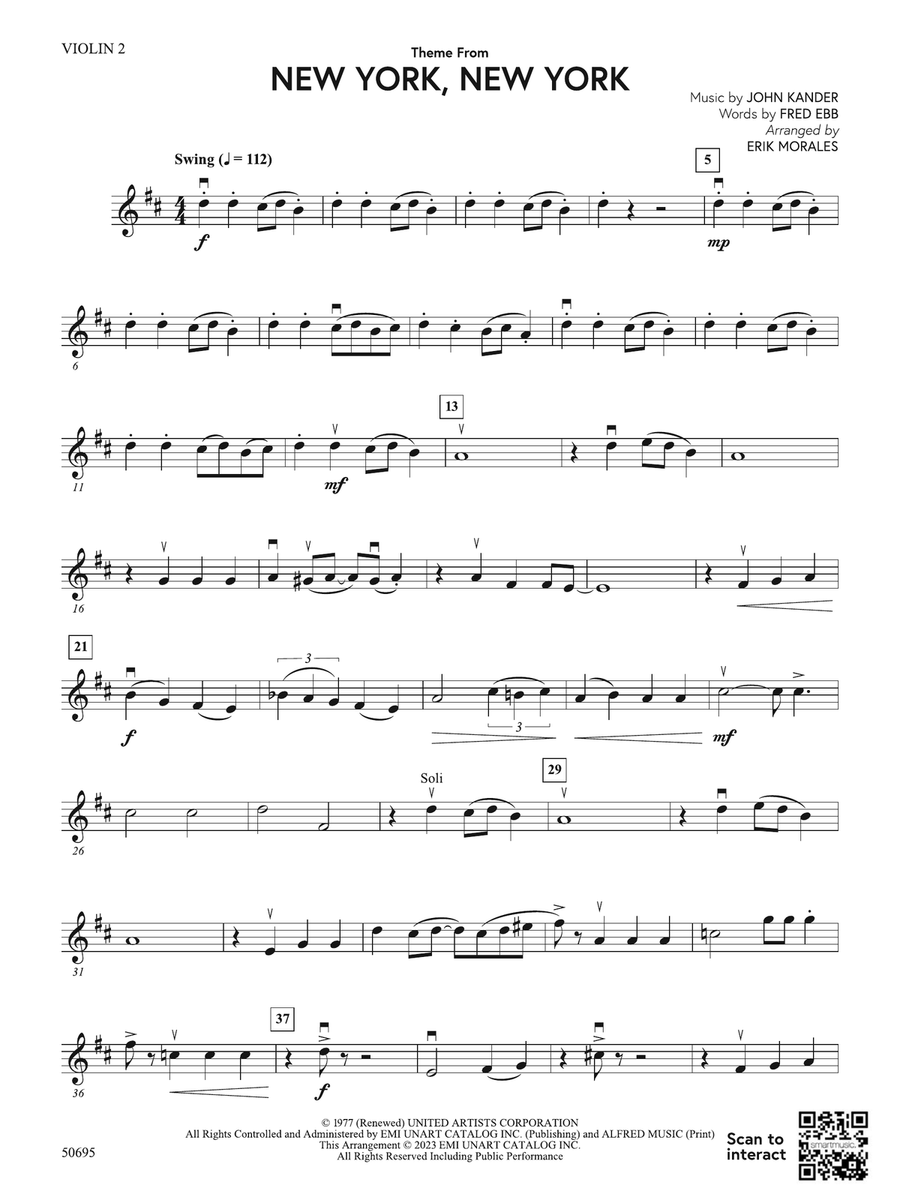 Theme from New York, New York: 2nd Violin