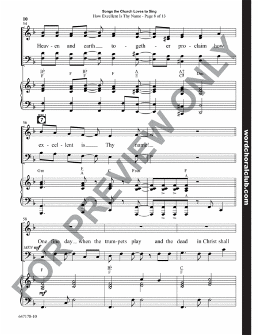 Songs the Church Loves to Sing - Choral Book 4-Part scores gallery preview page 11