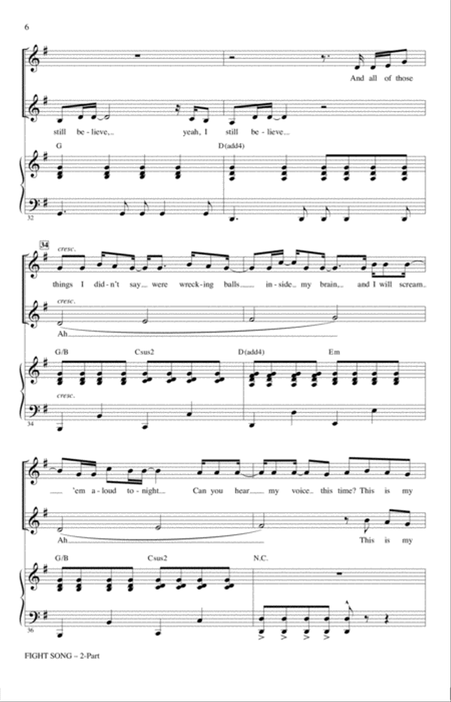 Fight Song (arr. Roger Emerson) 2-Part scores gallery preview page 5