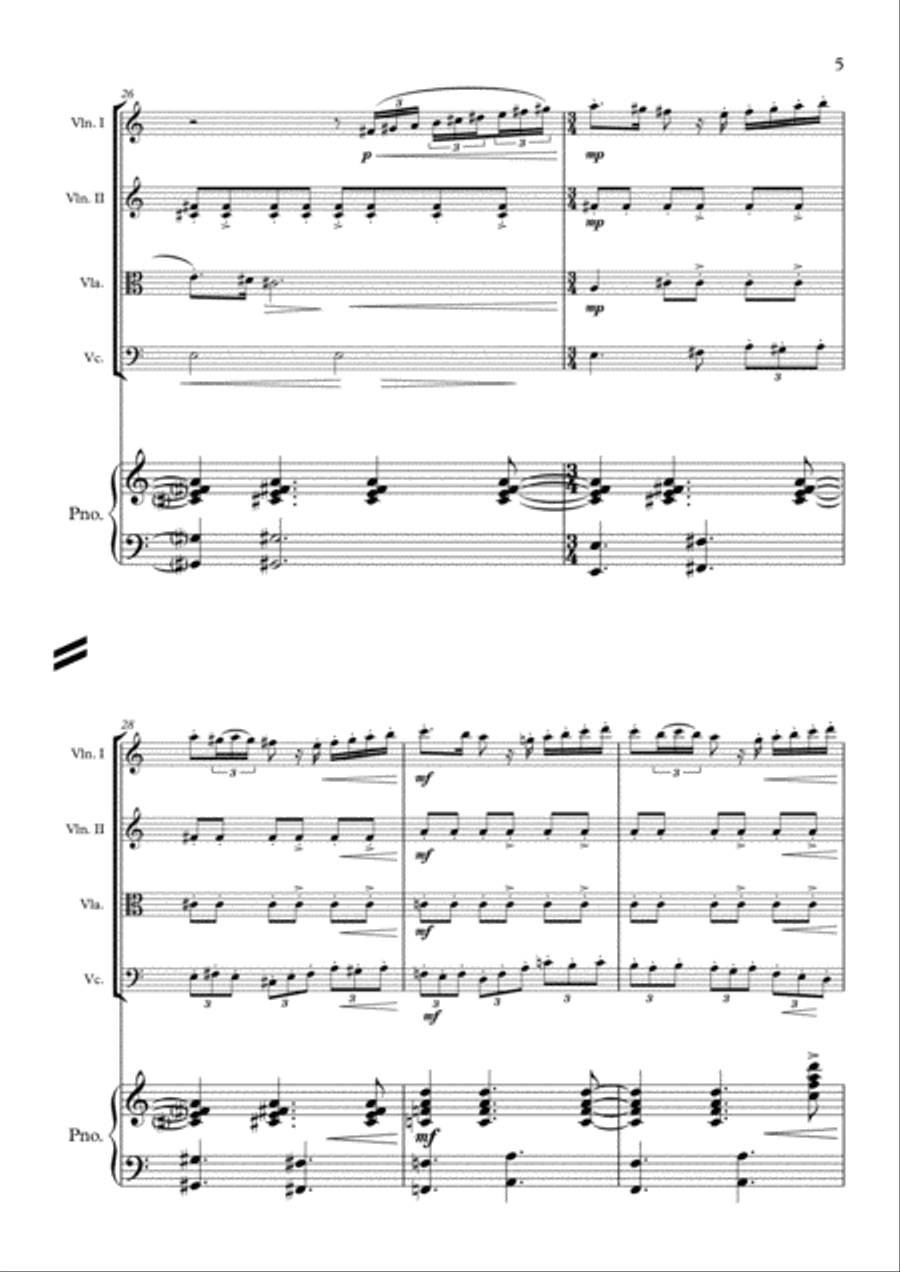 The wind among the reeds Piano Quintet scores gallery preview page 5