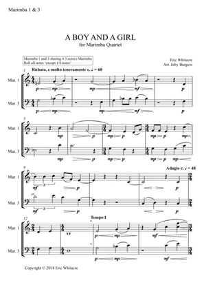 A Boy And A Girl for Marimba Quartet (arr. Joby Burgess) - MARIMBA 1 & 3