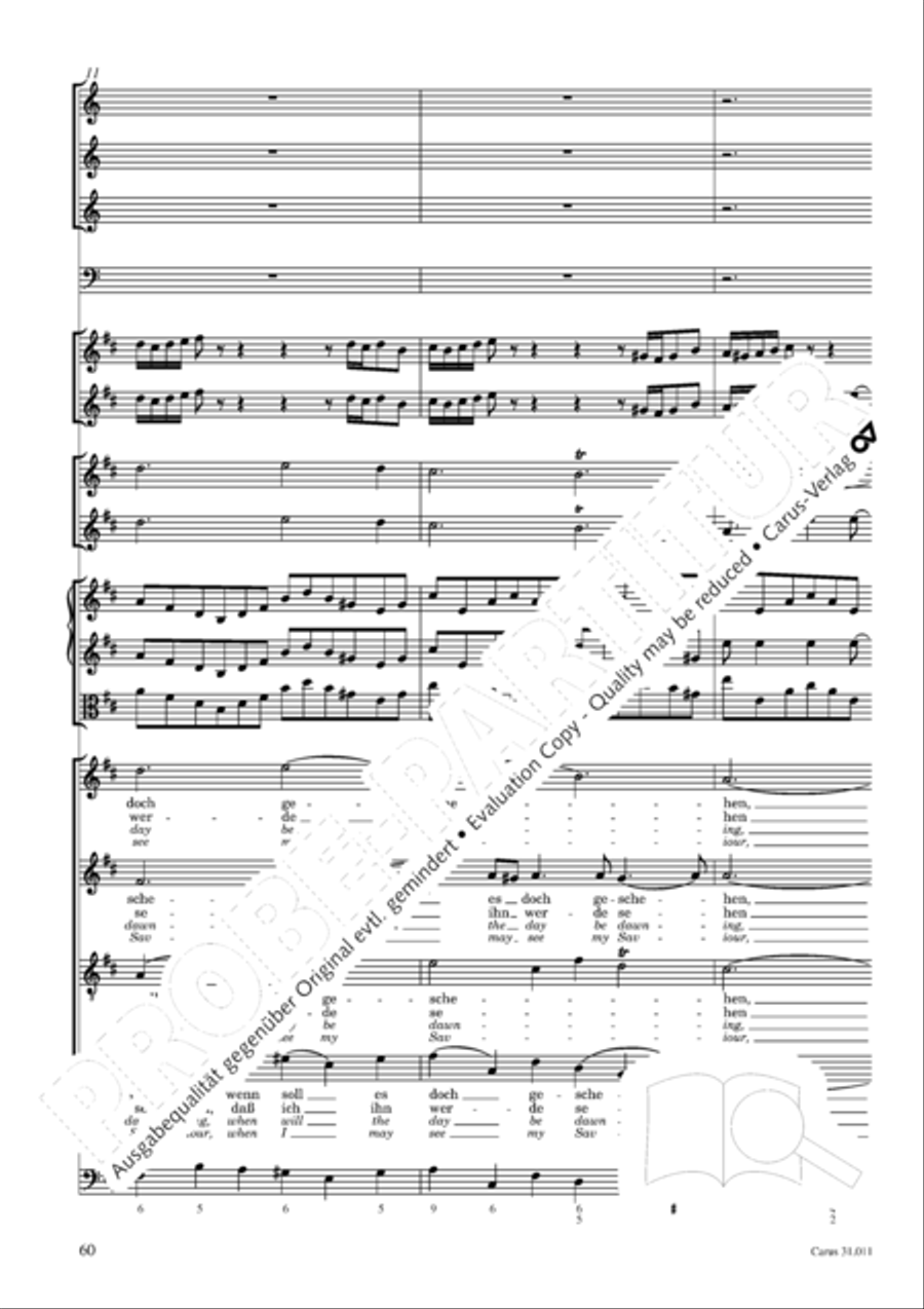Lobet Gott in seinen Reichen (Himmelfahrtsoratorium) 4-Part scores gallery preview page 61