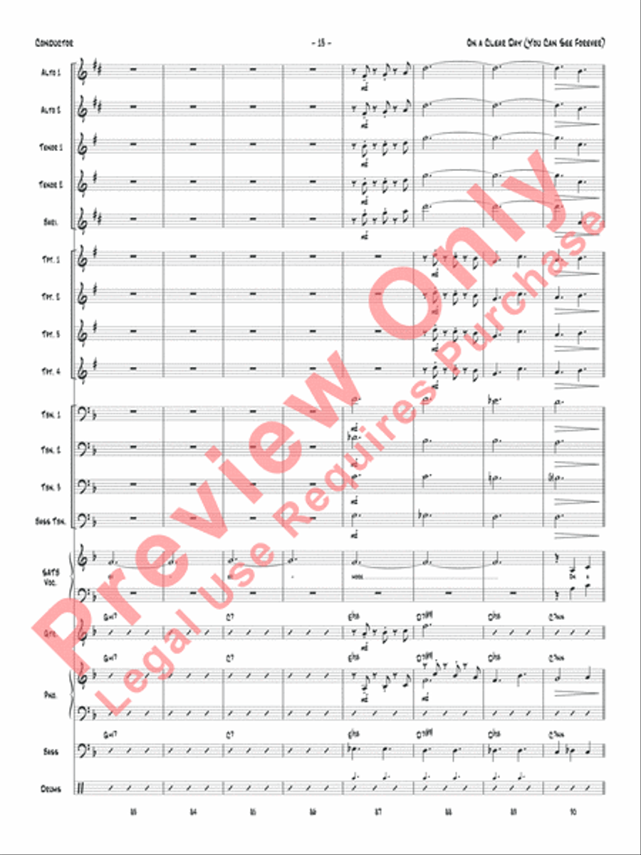 On a Clear Day (You Can See Forever) Jazz Ensemble scores gallery preview page 16