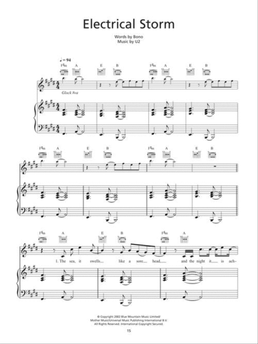 U2 – The Piano Collection Piano, Vocal, Guitar scores gallery preview page 7