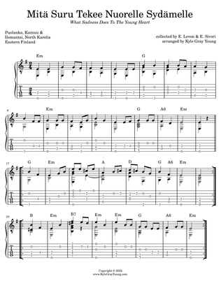 Mitä Suru Tekee Nuorelle Sydämelle (What Sadness Does To The Young Heart) (guitar tab)