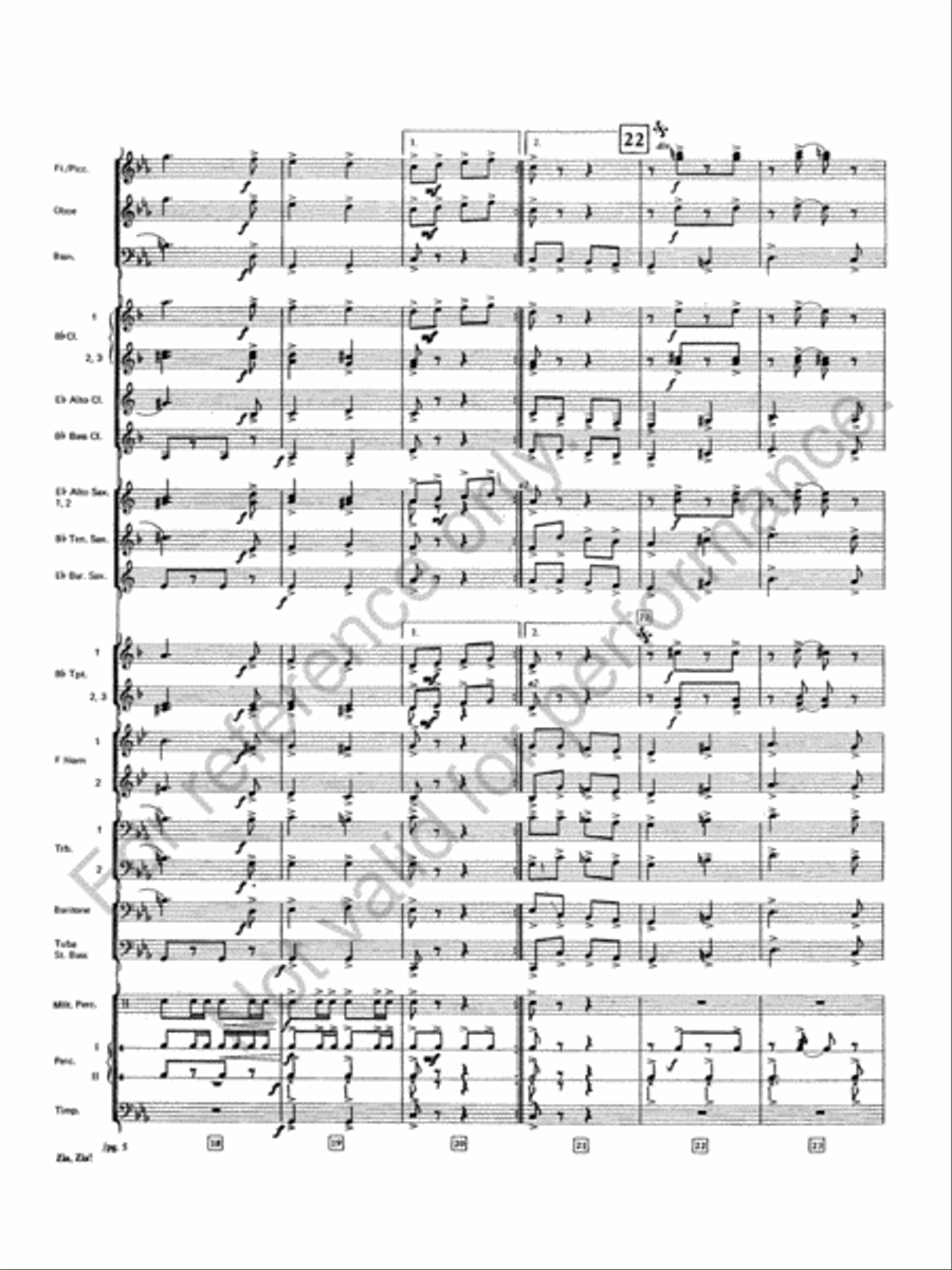 Zia, Zia! Concert Band scores gallery preview page 6