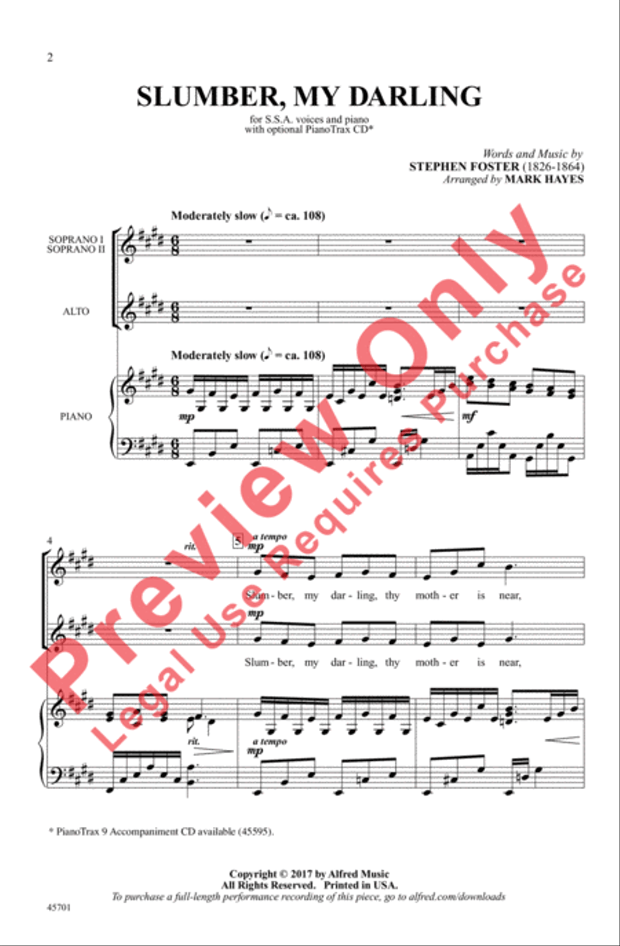Slumber, My Darling Slumber, My Darling Women's Choir scores gallery preview page 2