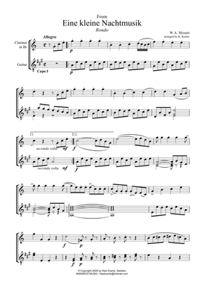 Book cover for Rondo and Romance (abridged) for clarinet in Bb and guitar