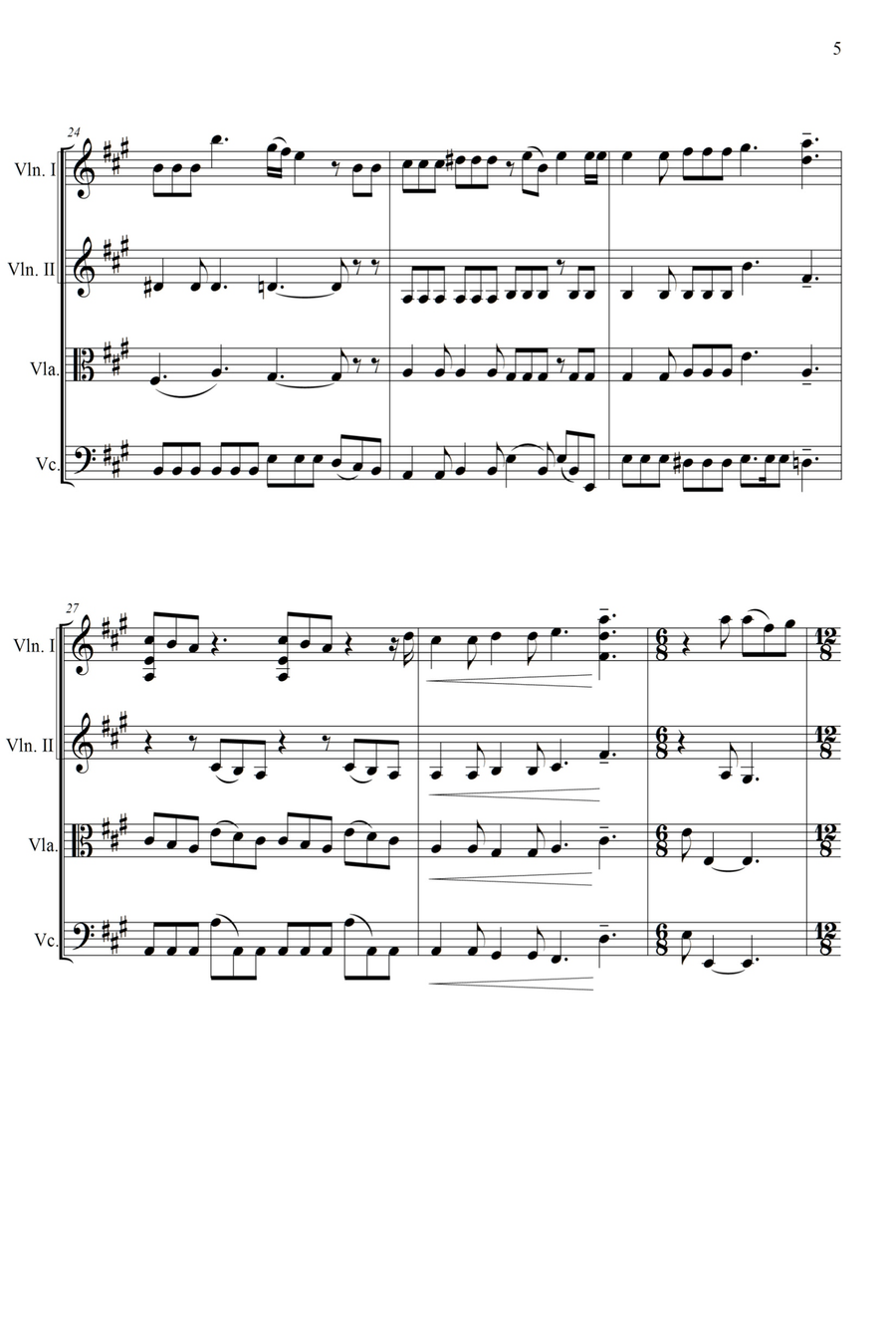 Somebody To Love Somebody To Love String Quartet scores gallery preview page 5