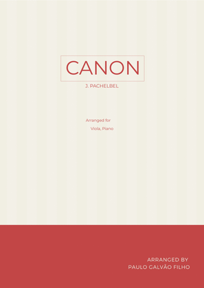 Book cover for CANON IN D - VIOLA & PIANO