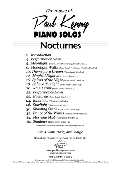 Piano Solos Nocturnes by Paul Kenny