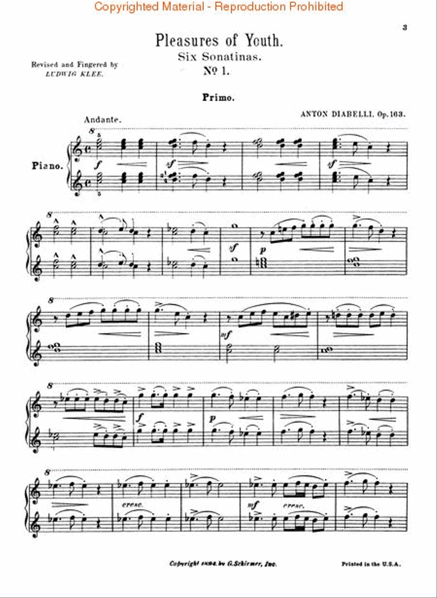 Pleasures of Youth (6 Sonatinas on 5 Notes), Op. 163 1 Piano, 4-Hands scores gallery preview page 3