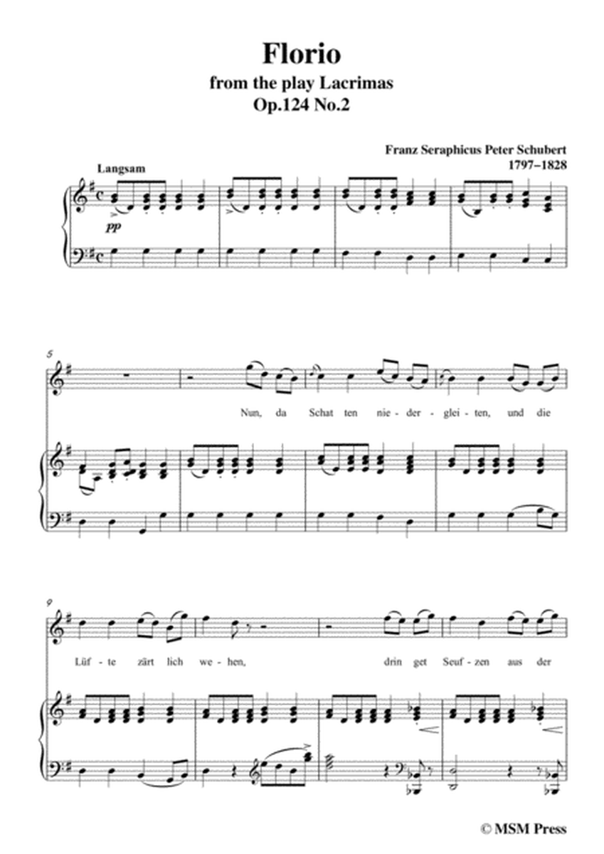 Schubert-Florio,Op.124 No.2,in G Major,for Voice&Piano image number null