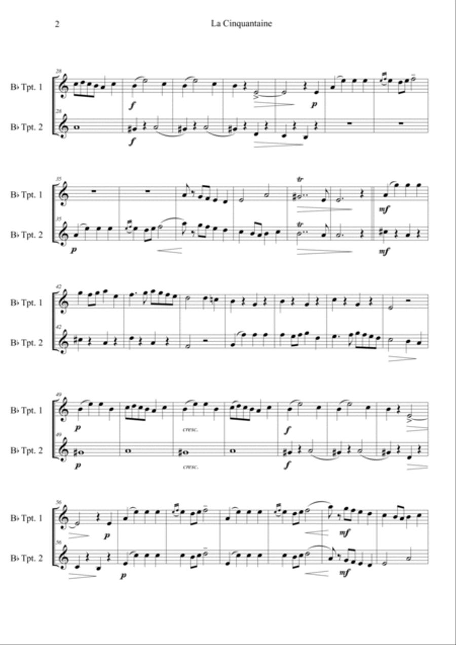 La Cinquantaine (in g minor) Brass Duet scores gallery preview page 2