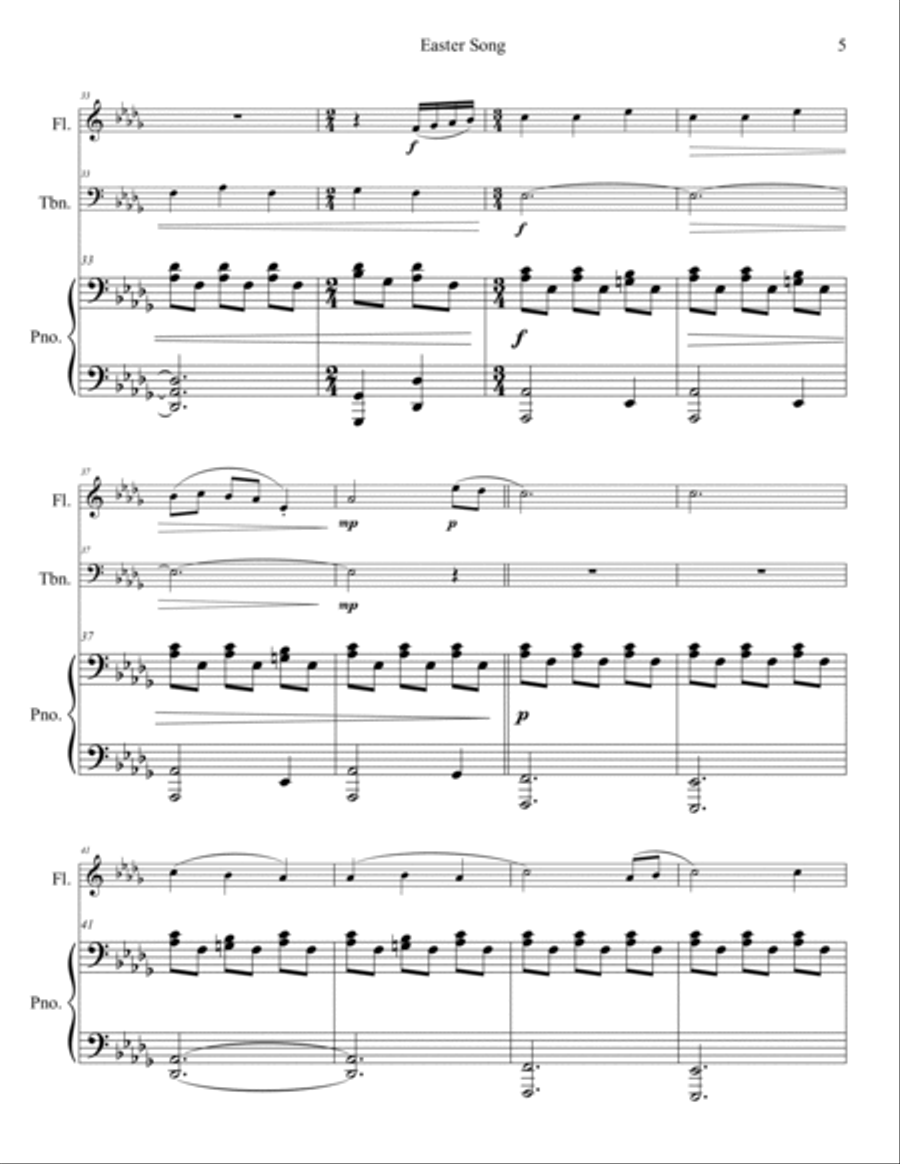 Easter Song Hear The Bells Ringing Flute scores gallery preview page 6