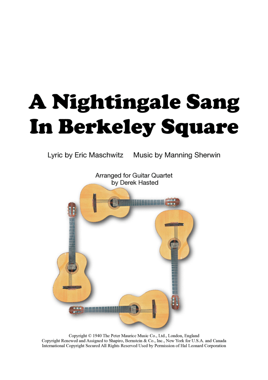 A Nightingale Sang In Berkeley Square Guitar Ensemble scores gallery preview page 1