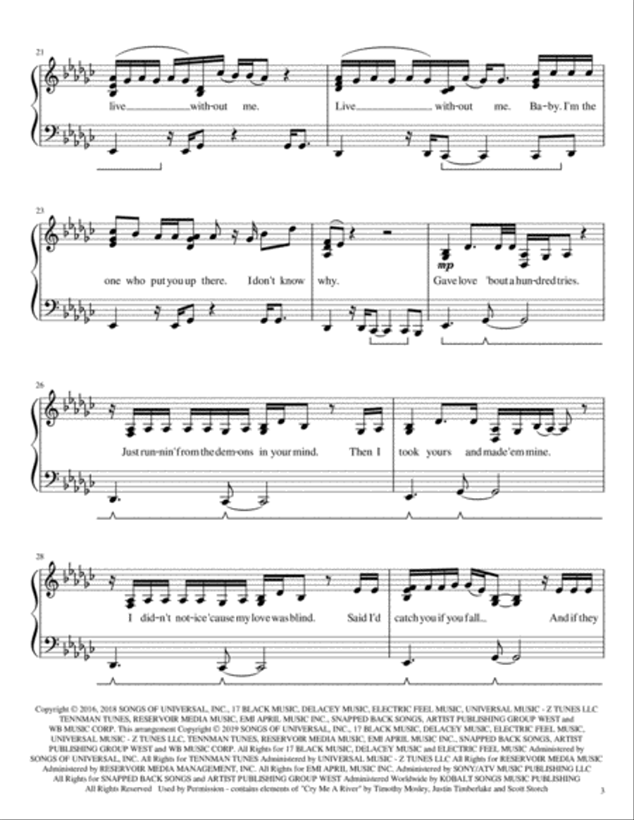 Without Me Piano Solo scores gallery preview page 3