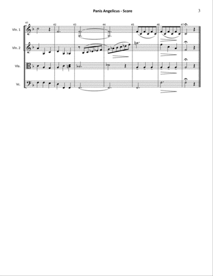 Panis angelicus IEP 53 (Pessard) STRING QUARTET String Quartet scores gallery preview page 3