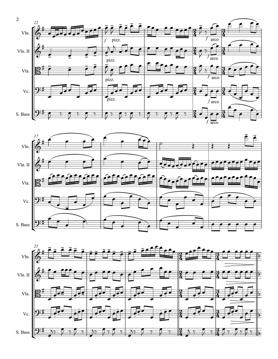 Come All Christians, Be Committed – String Quintet String Quartet scores gallery preview page 3