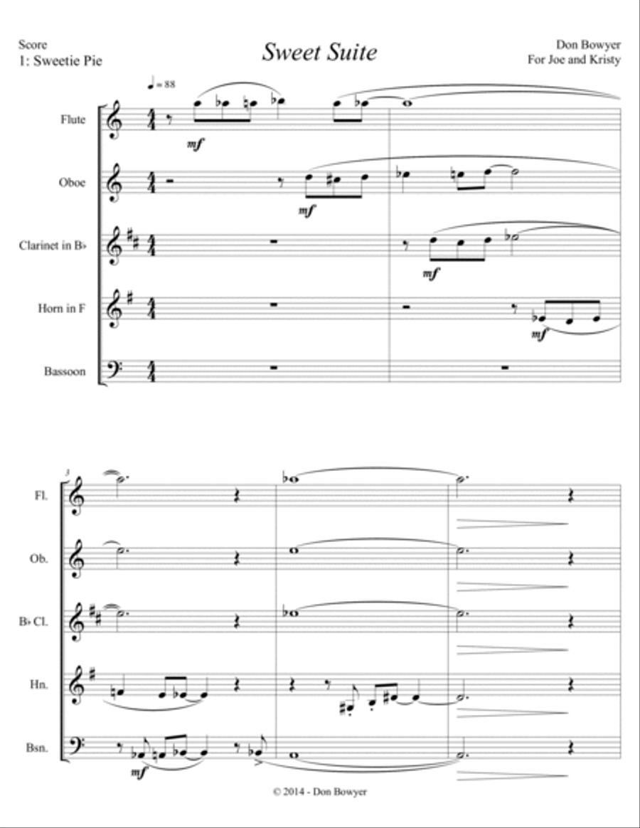 Sweet Suite Woodwind Quintet scores gallery preview page 2