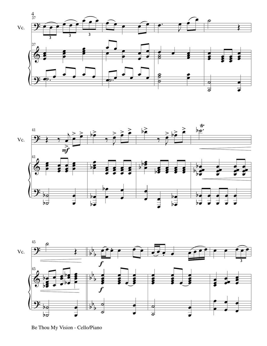BE THOU MY VISION (Duet – Cello and Piano/Score and Parts) Piano scores gallery preview page 4