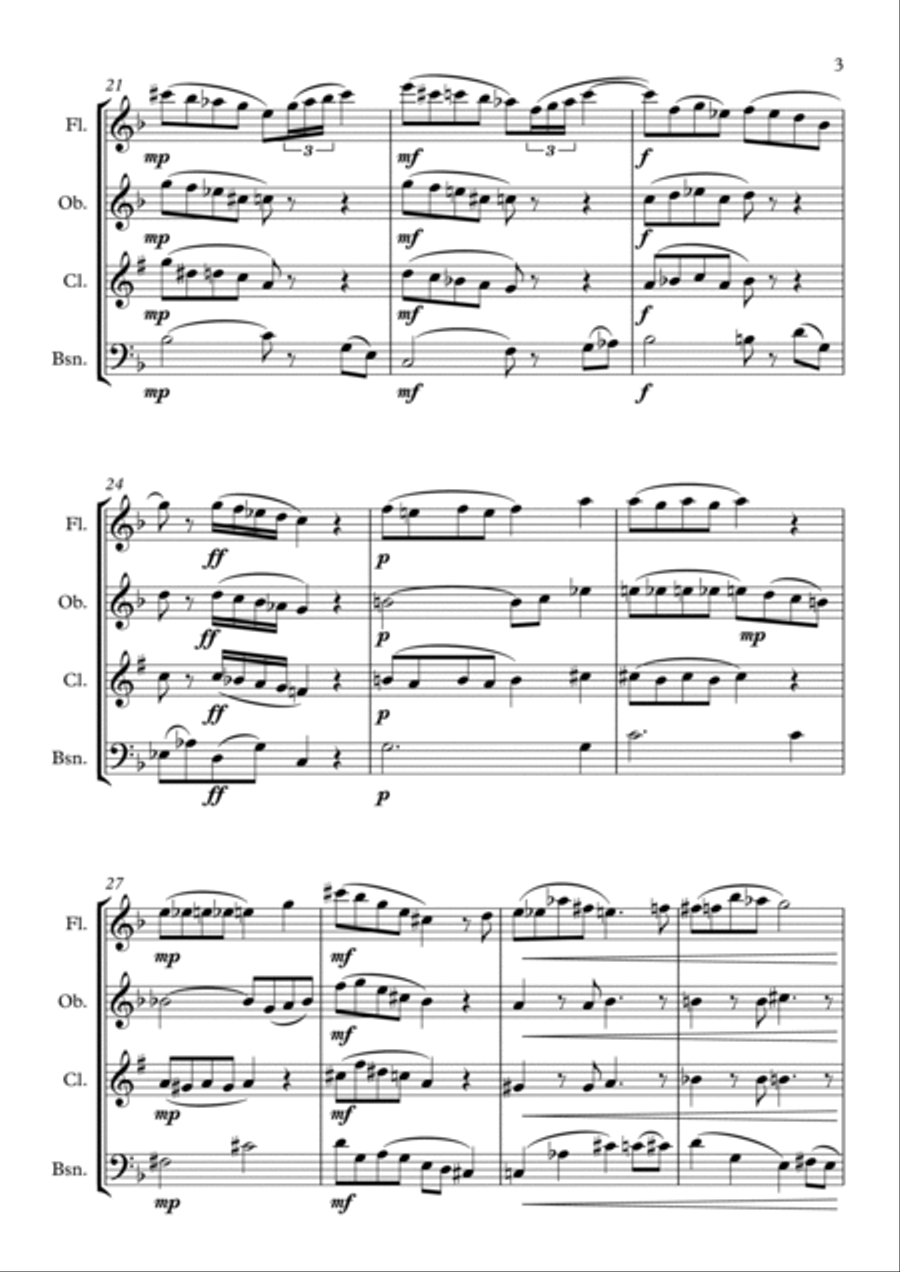 Glancing Blow - Wind Quartet Woodwind Quartet scores gallery preview page 3