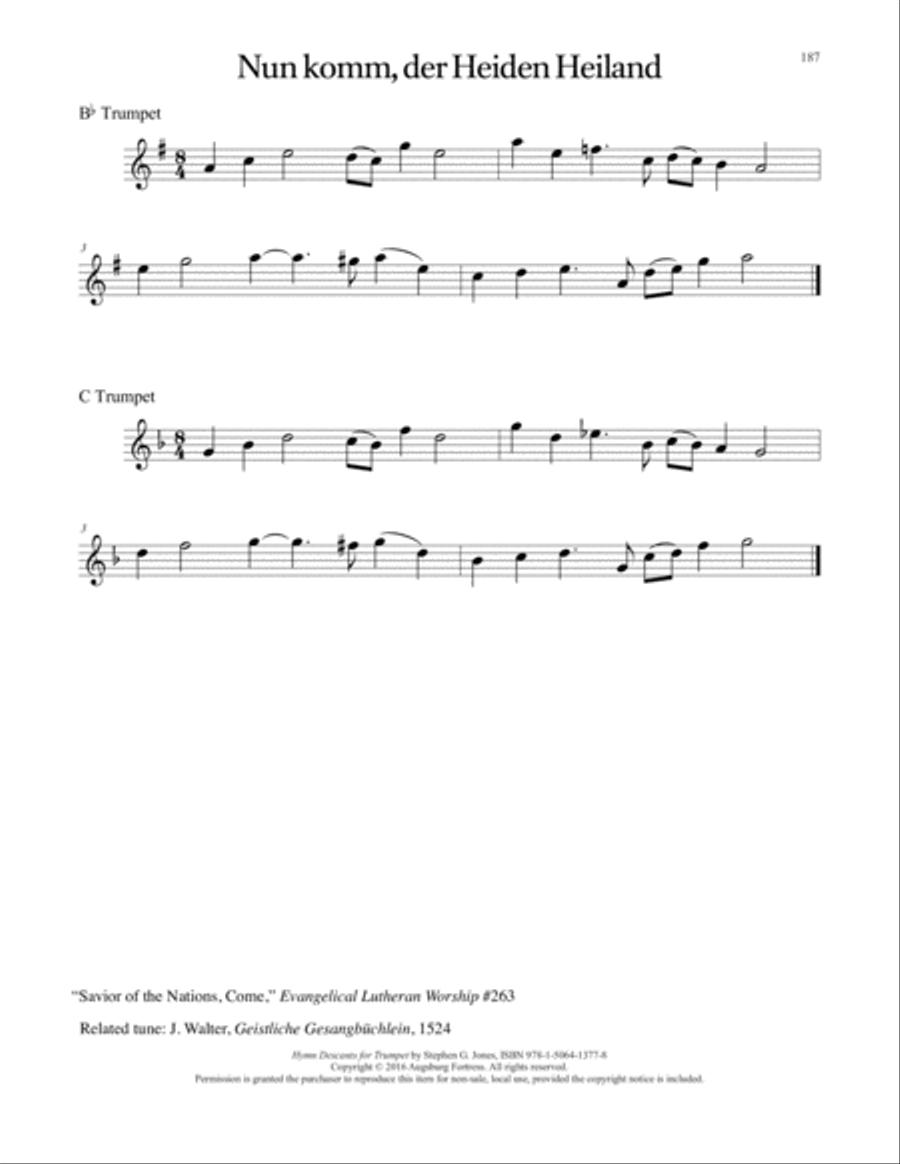 Hymn Descants for Trumpet C Trumpet scores gallery preview page 188
