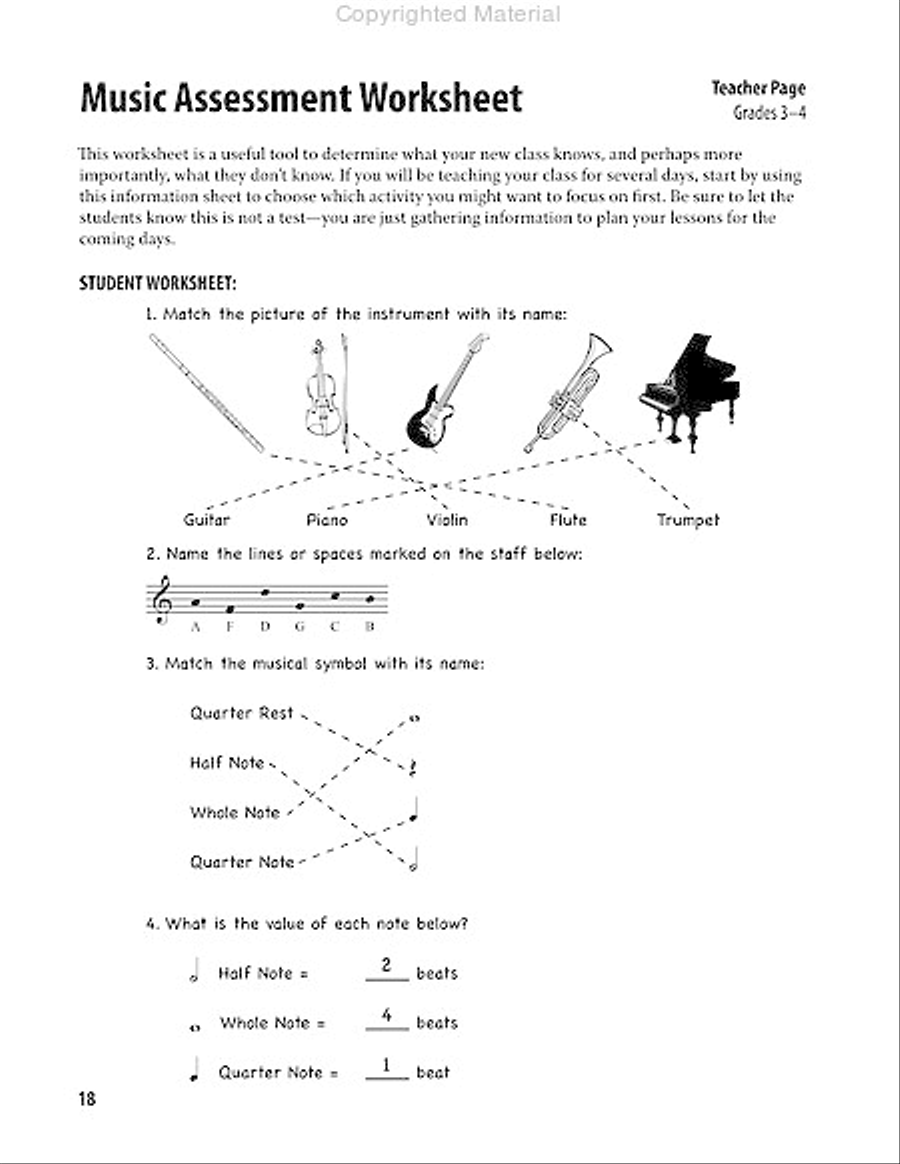 The Ultimate Substitute Teacher's Music Resource Guide Teacher Editions scores gallery preview page 4
