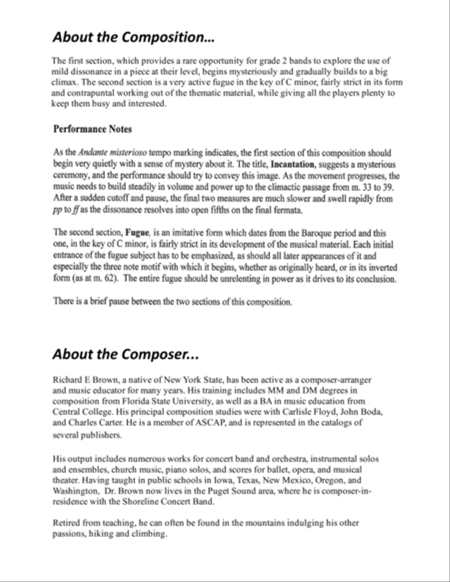 Incantation and Fugue Concert Band scores gallery preview page 3