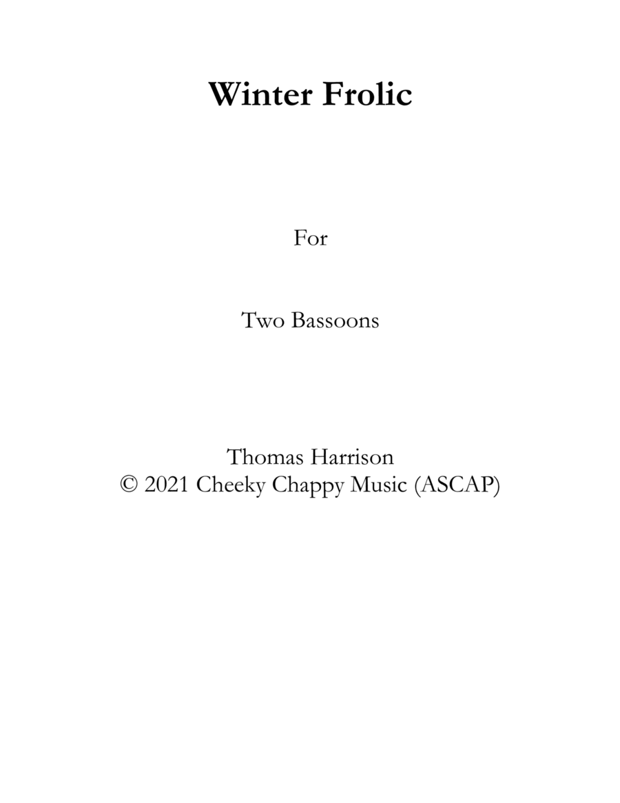 Winter Frolic Bassoon Solo scores gallery preview page 1