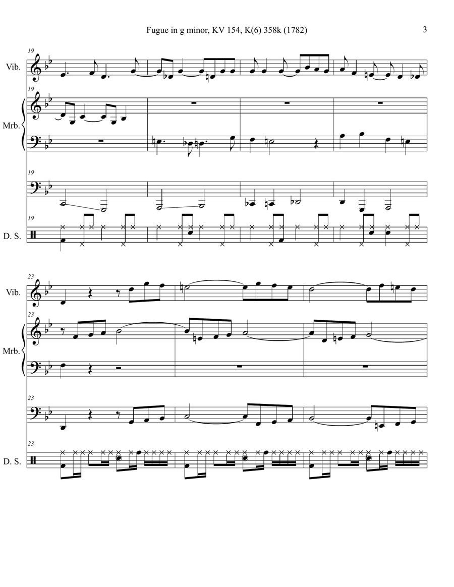 Fugue in G Minor (KV 154, K(6) 358k (1782) Jazz Ensemble scores gallery preview page 5