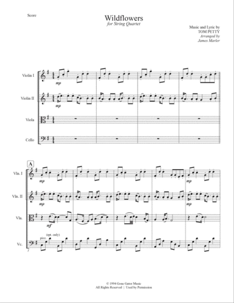 Wildflowers String Quartet scores gallery preview page 2