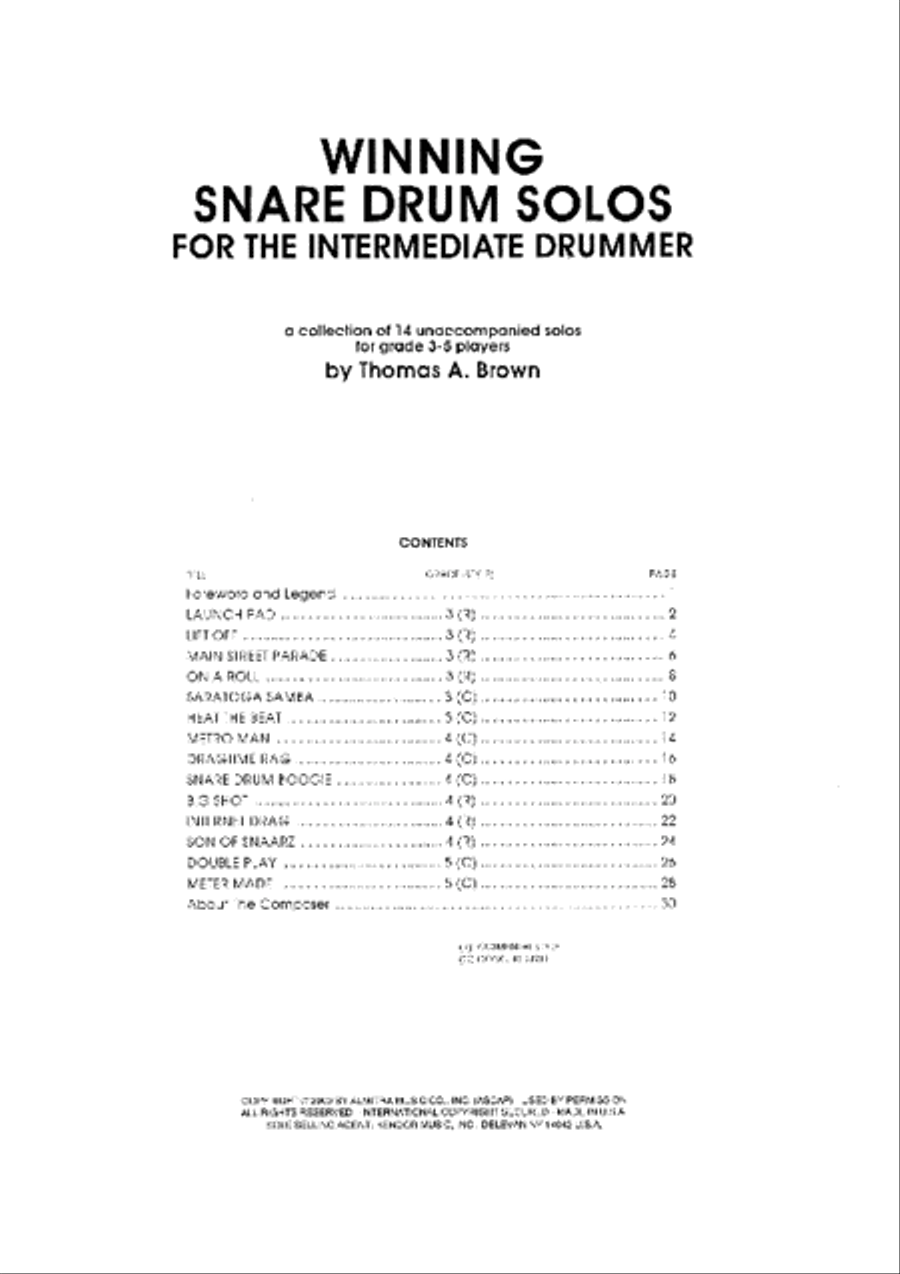 Winning Snare Drum Solos For The Intermediate Drummer Snare Drum scores gallery preview page 2